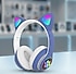 Karler  STN-28 Mikrofonlu LED Işıklı Kulak Üstü Kedi Bluetooth Kulaklık Mavi