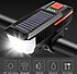 BUFFER® Solar Enerjili USB ile Şarj Edilebilir Ledli Bisiklet Feneri Kornalı ve Su Geçirmez Far