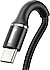 Baseus  Halo CATGH-B09 1 m USB to Type-C Şarj Kablosu 3A Işıklı Siyah