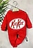BiBaby  Murat Baby Kit Kat Baskılı Tulum Kırmızı