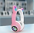 Karler  STN-28 Mikrofonlu LED Işıklı Kulak Üstü Kedi Bluetooth Kulaklık Pembe