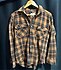 Vintage modern fit ekose gömlek – sıcak tonlarda kahve-bej-siyah karışımı plaid deseni!