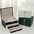 3 katlı siyah deri takı Duzenleyici kutu