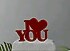 PLASTİK I LOVE YOU YAZILI DEKORATİF OBJE KIRMIZI RENK 9X12CM