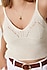 Kadın Bej Örgü Crop Top Askılı Yazlık Büstiyer Bluz