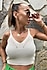Kadın Bej Örgü Crop Top Askılı Yazlık Büstiyer Bluz