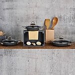 Falez Black Line 6 Parça Döküm Granit Sahan Seti