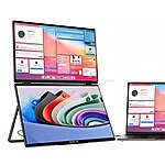 ZEUSLAP Z15W 2x15.6" Çift Ekran 1920*1080@60Hz Full HD ADS-IPS Panel Type-C 100% sRGB 300Cd/m² Taşınabilir Monitör