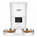 Yasomi MK6 6lt Kameralı Wifi Bağlantılı Tek ve Çift Kase Kullanımlı Kedi ve Köpek Besleyici (Beyaz)