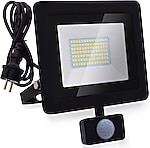 Hareket Sensörlü ve Fişli 50 W LED Spot Lamba, Dış ve Iç Lamba LED, IP65, 5000 lm, Mini Projektör Lambası, 3000K 