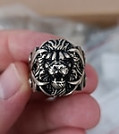 Sıfır Ürün Gümüş Erkek Yüzük Aslan Galatasaray