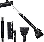 3'ü 1 arada buz kazıyıcı, araçlar için 80 cm çıkarılabilir süpürge ve ergonomik köpük saplı buz kazıyıcı