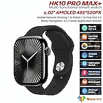 çift işlemcili amoled ekranlı akıllı saat hk10 promax plus siyah