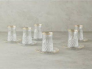 English Home Aura Cam 12 Parça 6 Kişilik Çay Seti Gold