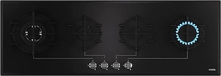 Vinola 1200-08 Siyah 120 cm 4 Gözlü 1 Gözü Wok Cam Ankastre Ocak