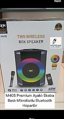M405 Premium Ayaklı Mikrofonlu 40W Bluetooth Hoparlör