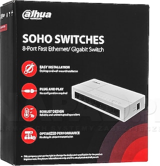 DAHUA 8 Port, GigaBit, Yönetilemez, Masaüstü Switch