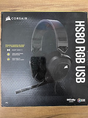 Corsair HS80 Rgb Kablolu Oyuncu Kulaklığı - Siyah