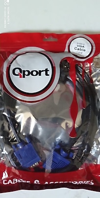 Qport VGA1.5 15 Pin Filtreli 1.5M Erkek Erkek Monitör Kablo (Q-VGA1.5)
