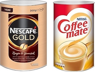 Nescafe Gold Hazır Kahve Teneke 900 G + Nestle Coffee Mate Kahve Kreması Teneke 2 KG