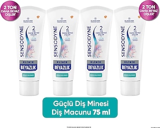 Sensodyne Klinik Beyazlık Güçlü Diş Minesi Diş Macunu 75 ml x 4 ADET