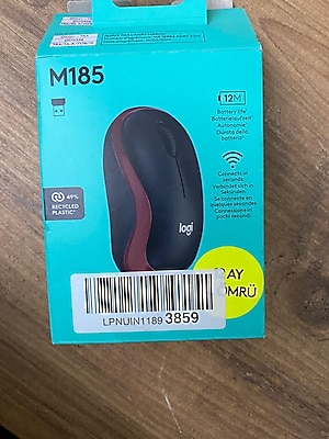 Logitech M185 USB Alıcılı Kompakt Kablosuz Mouse - Kırmızı