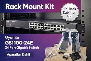 ZYXEL GS1100-24E rack montaj aparatıdır, switch dahil değildir.