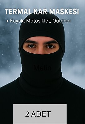 2 adet termal kar maskesi
