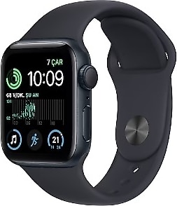 Apple Watch SE 2 GPS 40mm Gece Yarısı Alüminyum Kasa ve Spor Kordon Akıllı Saat