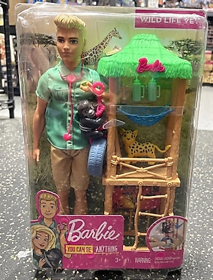 Barbie Ken ve Meslekleri Oyun Setleri GJM32 GJM33 Vahşi Doğa Veterineri