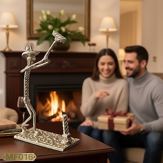 Oduncu Metal Figür - Rustik Dekor - El Yapımı Heykel - Mf016