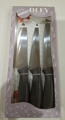 3 lü çelik bıçak seti sıfır orjinal kutusunda 