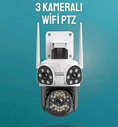 WİFİ İP GÜVENLİK KAMERA 3 LENS (KAMERA)  UZAKTAN İZLEYİP SES DİNLEYEBİLİRSİNİZ.  RENKLİ GECE GÖRÜŞ