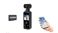 Ultra HD 4K Cep Aksiyon Kamerası, 270° Döner Vlogging Mini El Tipi Spor Kamerası