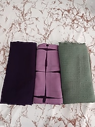 Mor-Gül kurusu-Yeşil 3'lü şal