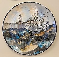 31 cm duvar çinisi - Fenerbahçe vapuru