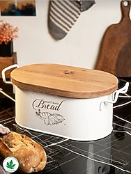 Metal Ahşap ekmek sepeti kutusu Ekmeklik