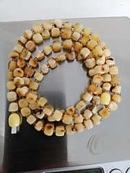 Damla Kehribar kolye 65 cm 13 gram kare kesim