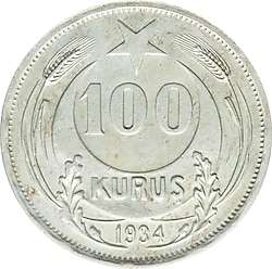 GÜMÜŞ NADİR 100 KURUŞ 1934