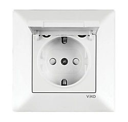 Viko Meridian Kapaklı Priz Beyaz