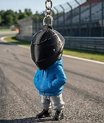 Özel Tasarım Kasklı Motosikletçi Figürlü Anahtarlık