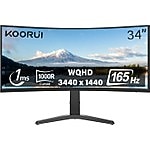 Koorui 1ms 165Hz 34" 3440X1440 Wqhd Curved Gaming Monitör
