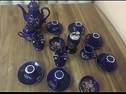 mavi japon antika sayılır kahve seti