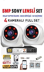 4 kameralı set tam takım gece görüşü renkli warm Led HD