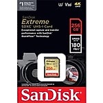 SanDisk Extreme 256GB 180MB/s SD UHS-I 4K UHD Hafıza Kartı SDSDXVV-256G-GNCIN