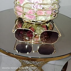 #Yeni #Sezon #Unisex #Güneş #Gözlüğü – #Gold #Çerçeveli, Füme Camlı  ✨ Tarzınızı tamamlayacak modern ve şık bir parça!