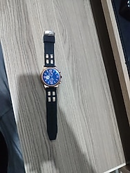 Spor kol Saati Mavi Kadran Siyah kordon