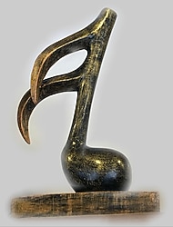 Nota şeklinde boyanmış polyester