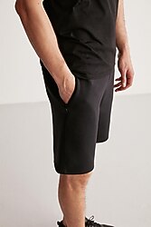 COLIN Regular Siyah Tekli Şort M BEDEN