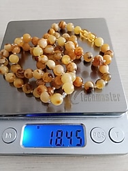 Damla kehribar kolye 65 cm 18 gram